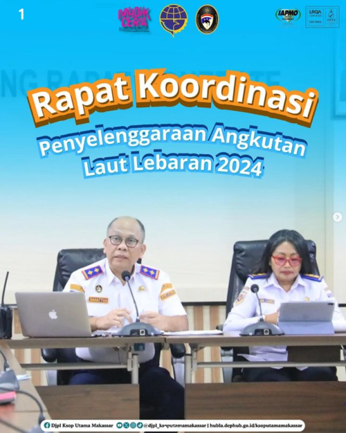 Rapat Rencana Operasi Penyelenggaraan Angkutan Laut Lebaran Tahun 2024