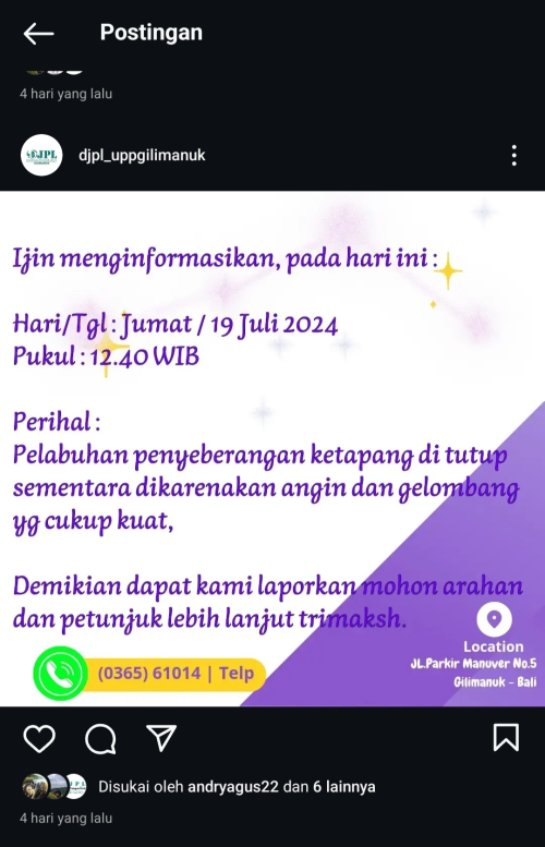 Informasi Pelabuhan Gilimanuk